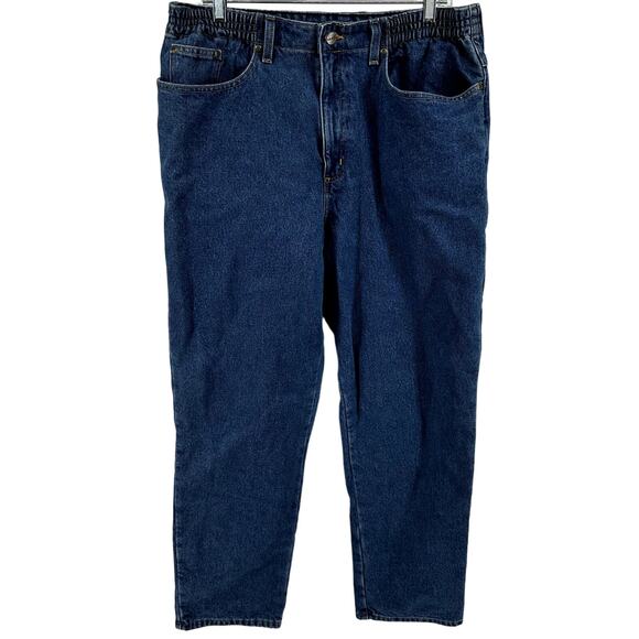 L.L. Bean Double L Jeans Ultra High-Rise Elastic Waist Tapered Flannel-Lined 16 - Picture 2 of 6